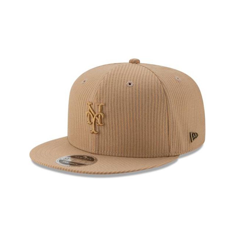 MLB New York Mets Seersucker Black Label 9Fifty Snapback (QOI4757) - Brown New Era Caps